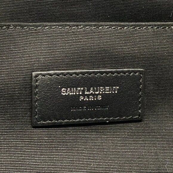 SAINT LAURENT PARIS Classic Monogram Belt Bag Black Canvas Leather 840-061725 - Picture 13 of 14